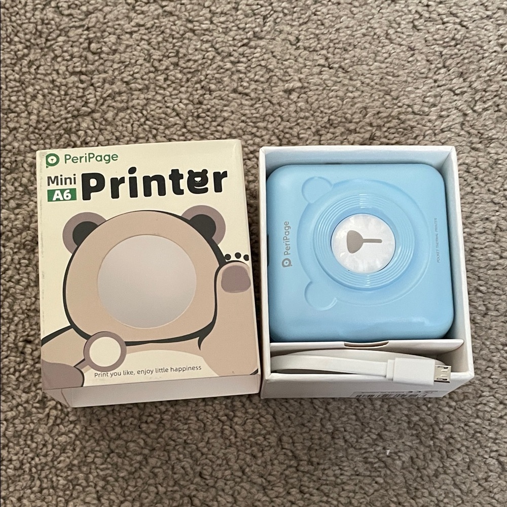 Mini A6 Portable Photo Printer - Blue